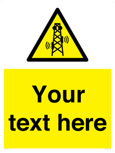 Custom warning RF radiation transmitter